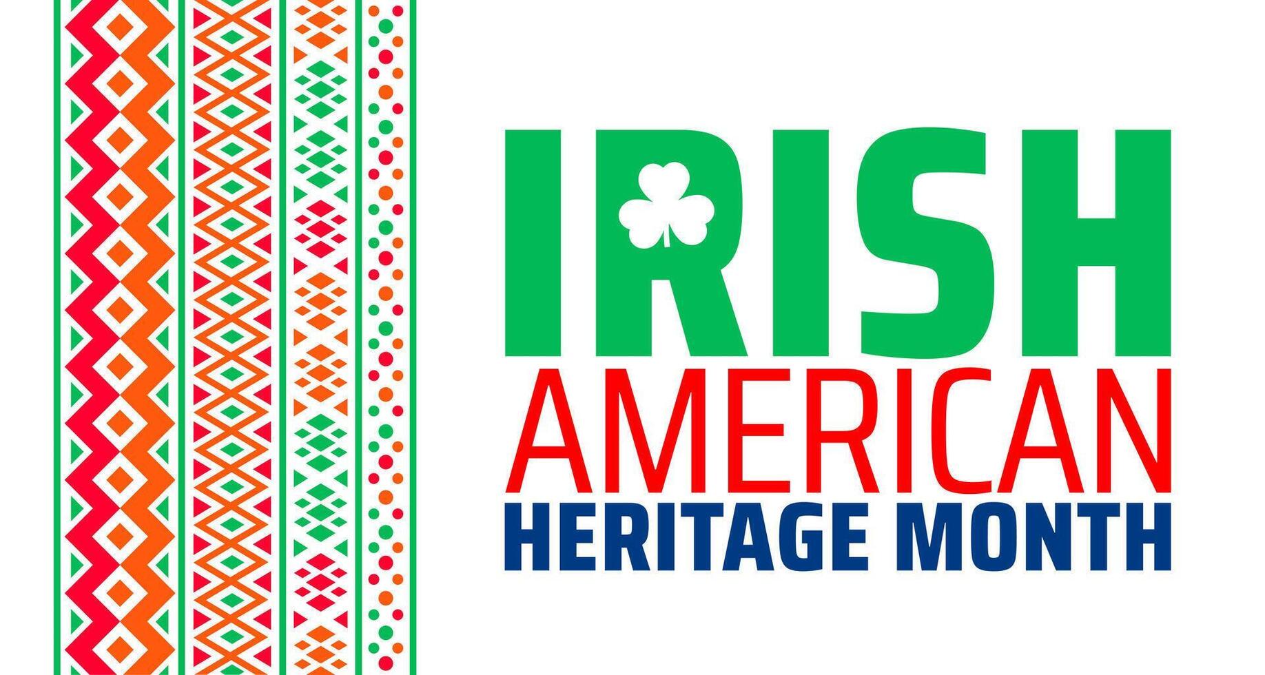 rish American Heritage Month background banner or poster design template. observed every year in March vector