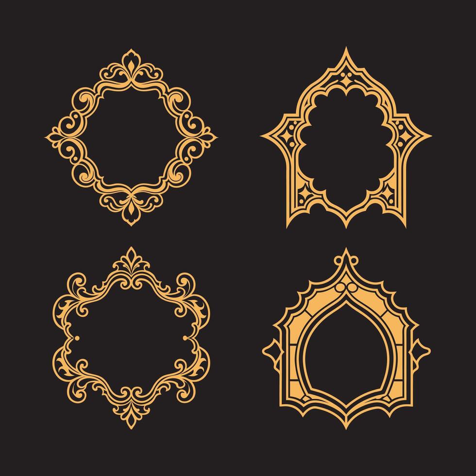 Elegant ornamental border line bundle for designers vector