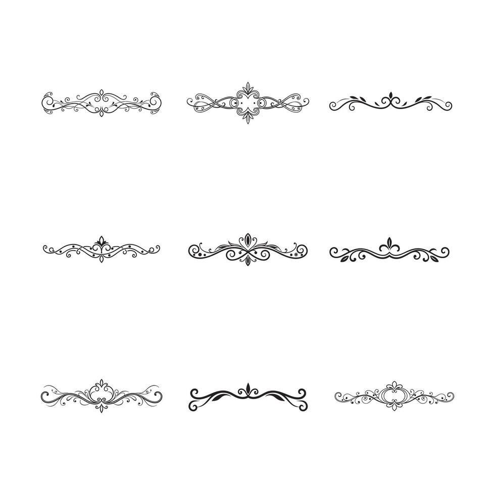 Elegant ornamental underline bundle for design projects vector