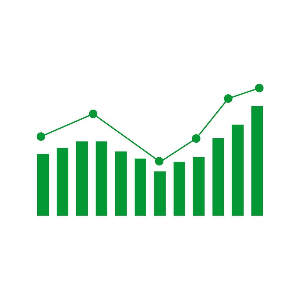 Green financial statistics chart vector