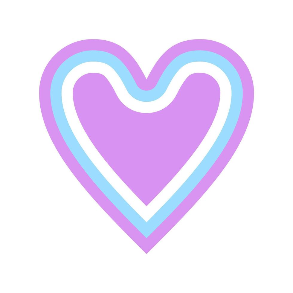90s colors styled heart, cursive heart pink vector