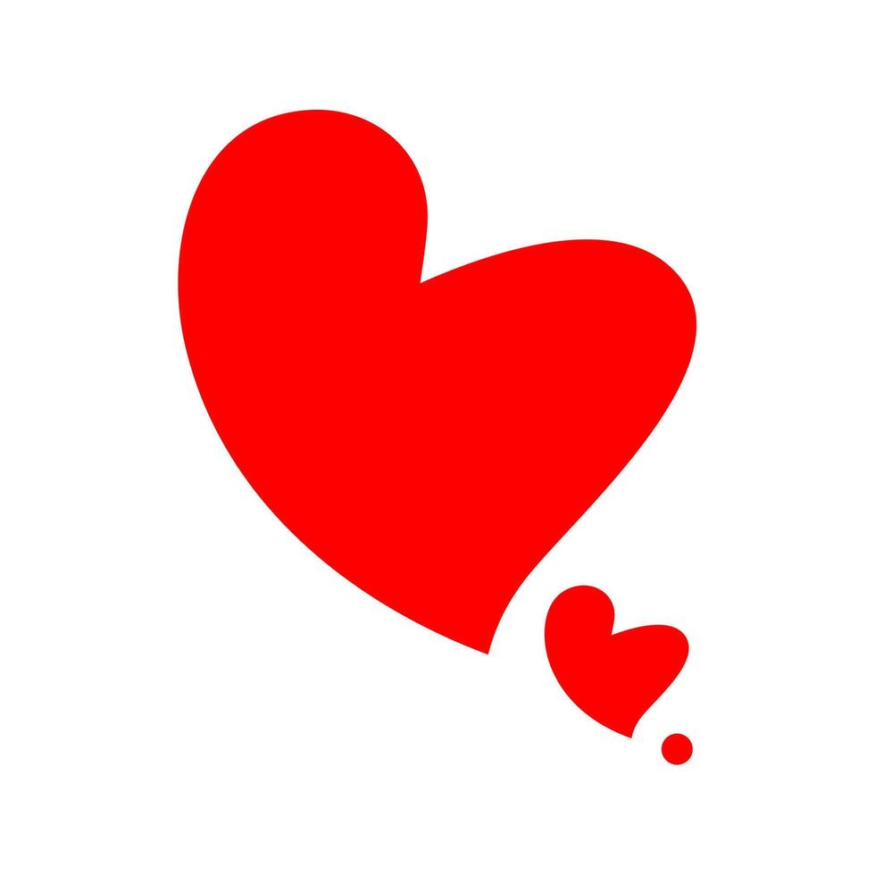 Cute curly red hearts, romantic chat heart concept vector