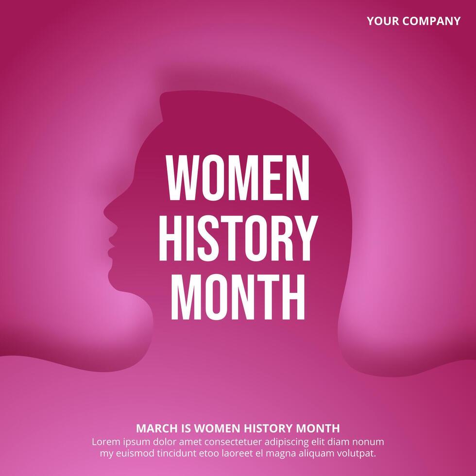 Women's History Month background with cutting paper style ornament vector