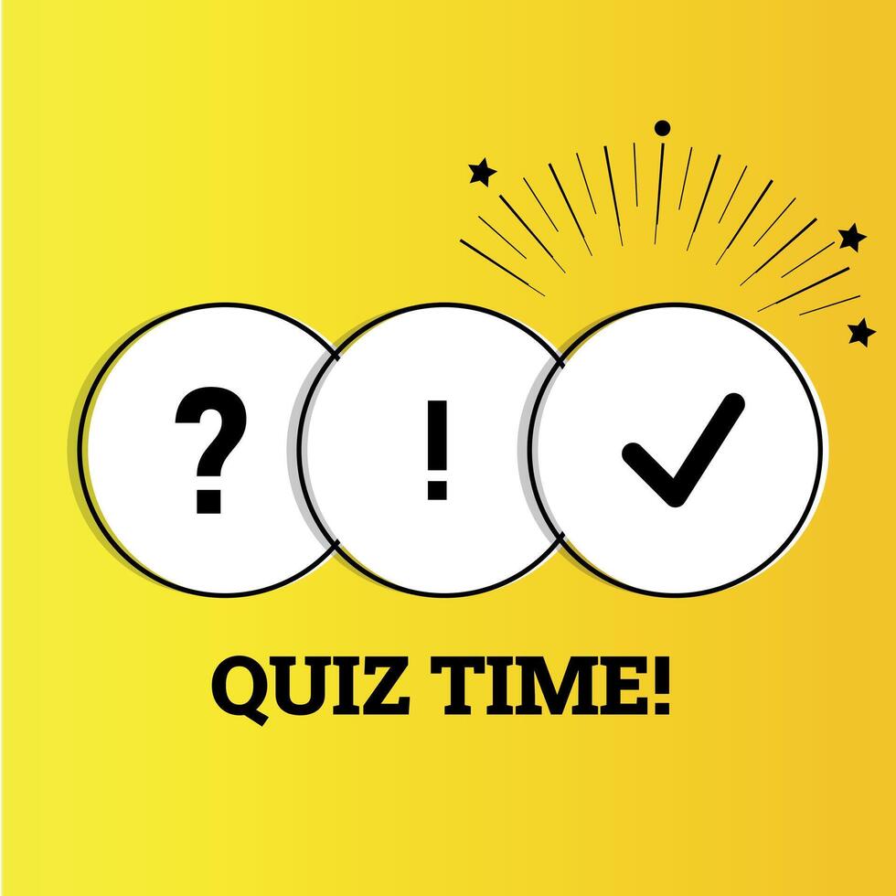 Quiz time, question mark banner design vector