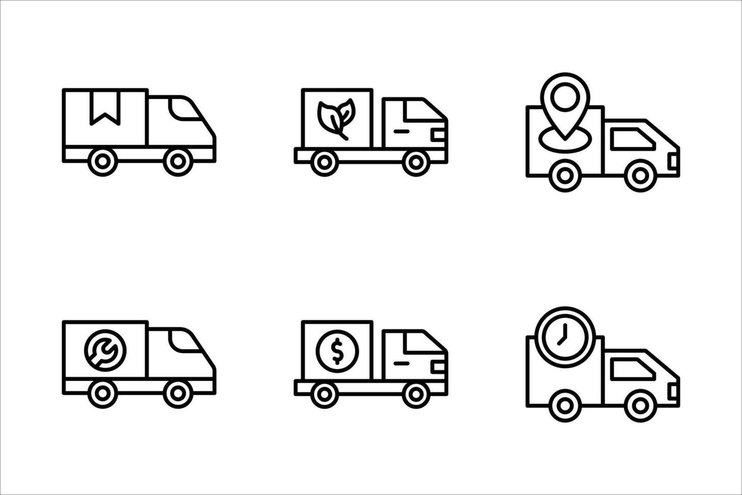 Fast delivery truck icon set, vector