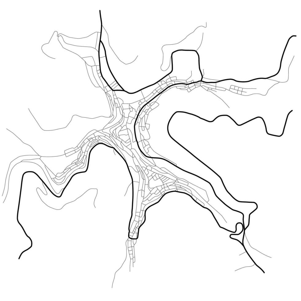 Centuripe city map town streets on the plan. Monochrome line map of the scheme of road. Urban environment, architectural background vector