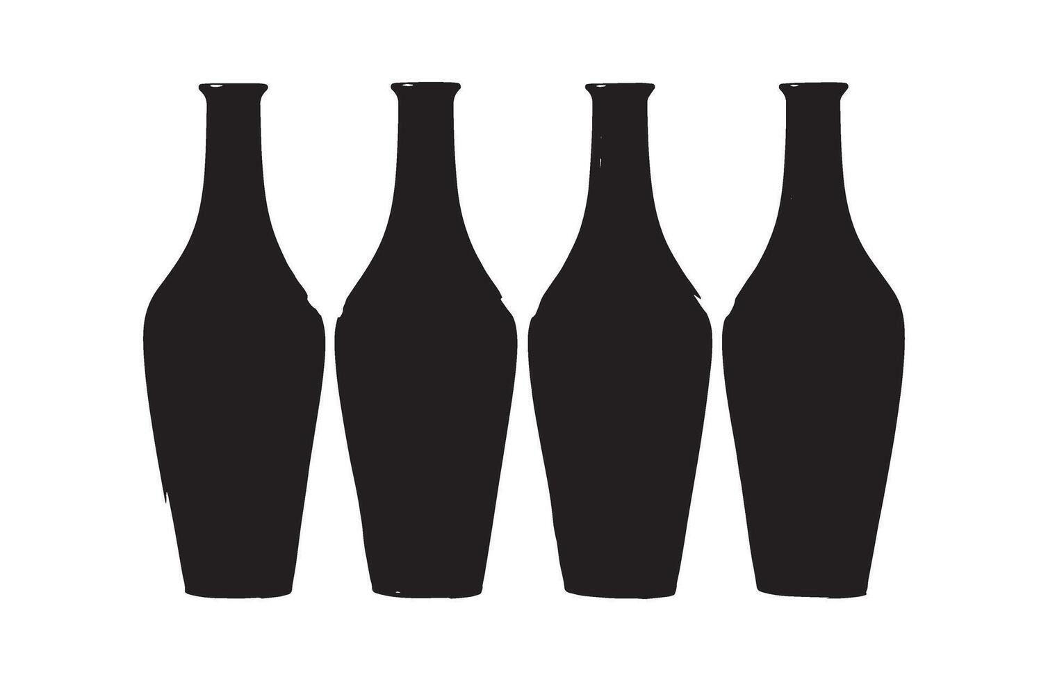 Floral art composition with various vases vector