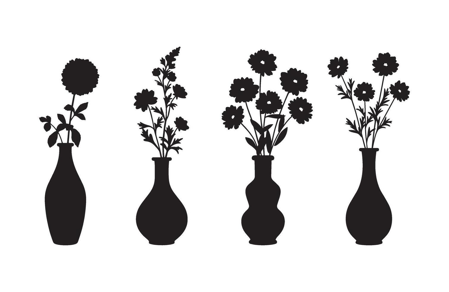 Elegant home decor with flower vases vector