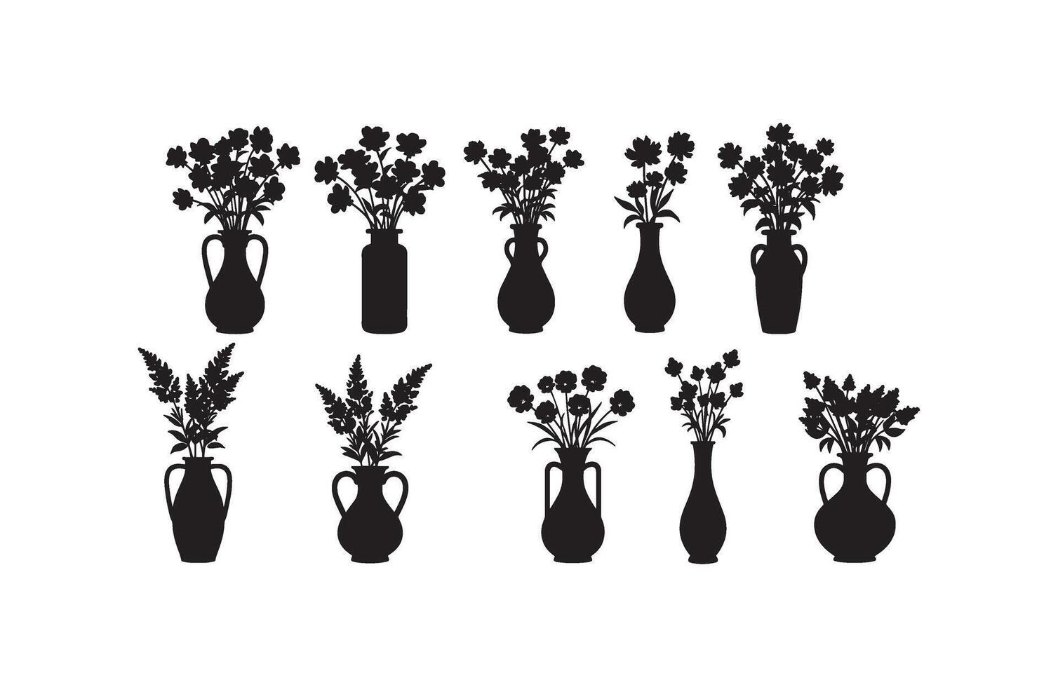 Luxury floral centerpiece with aesthetic vases vector