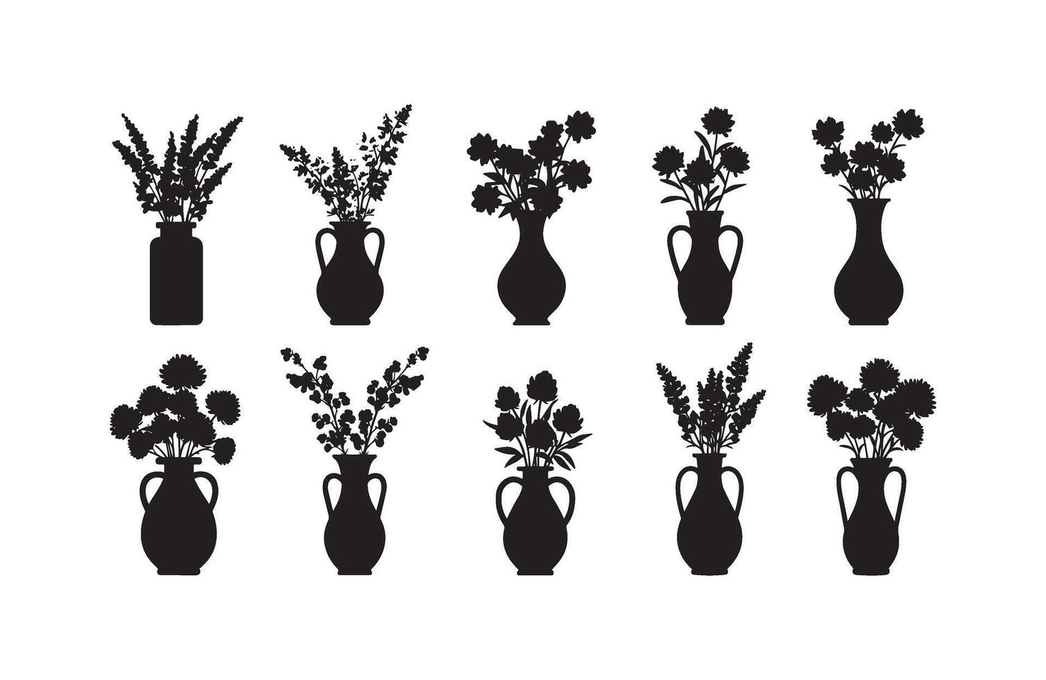 Artistic floral vases for sophisticated interiors vector