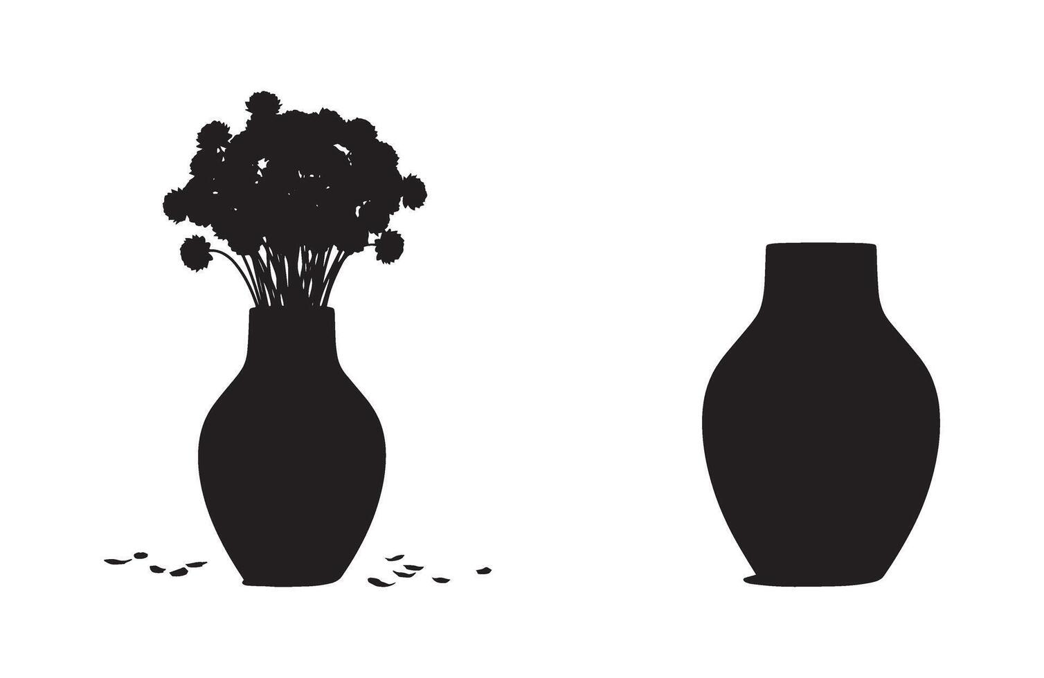 Classic interior styling with flower vases vector