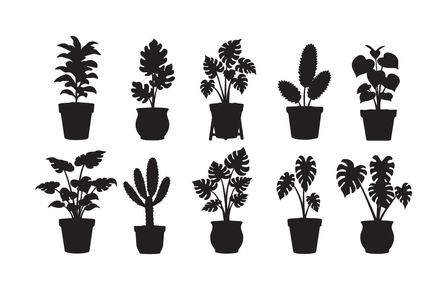 Minimalist flower composition in vases vector