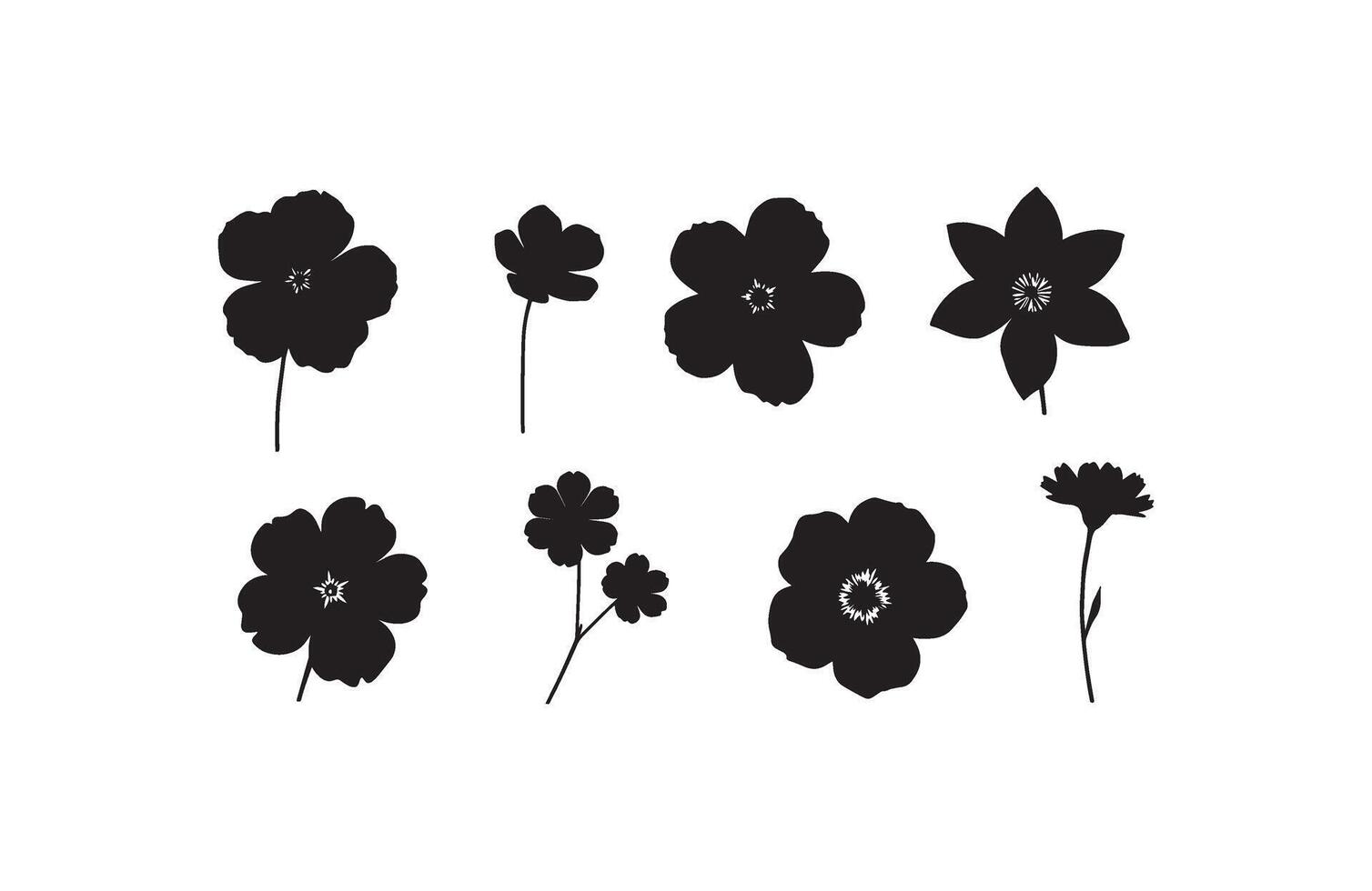 Flower Shapes Wildflower Decorative Icons vector