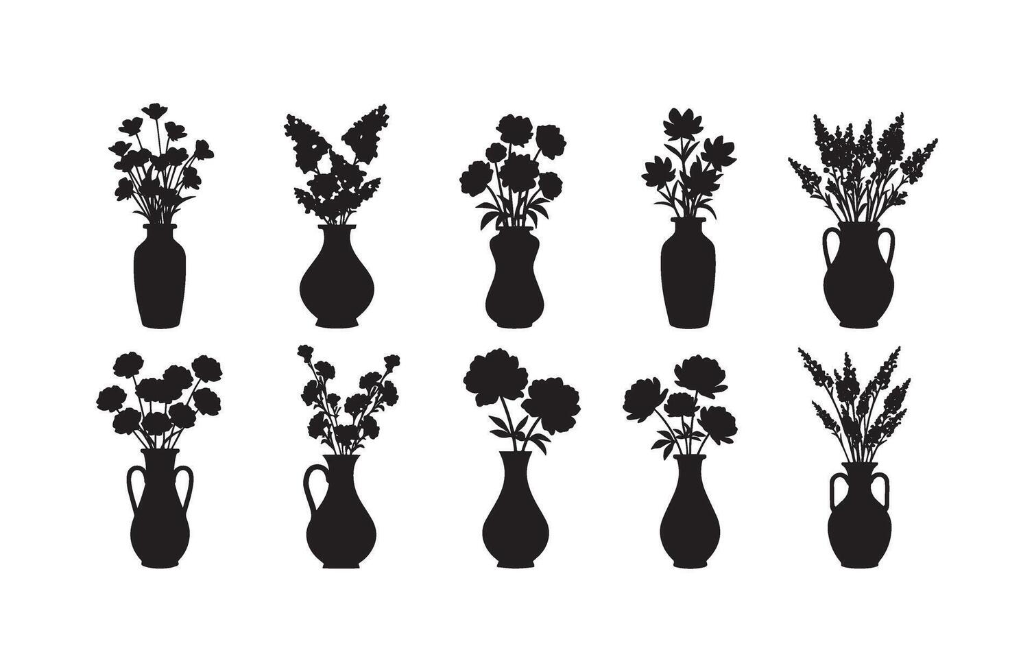 Unique floral vases for interior styling vector