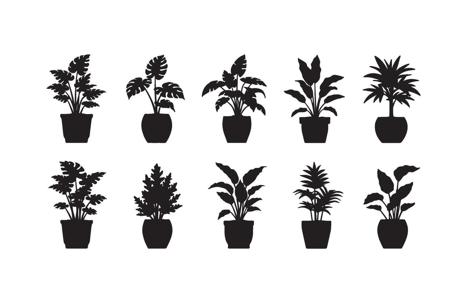 Modern artistic flower vases with blooms vector
