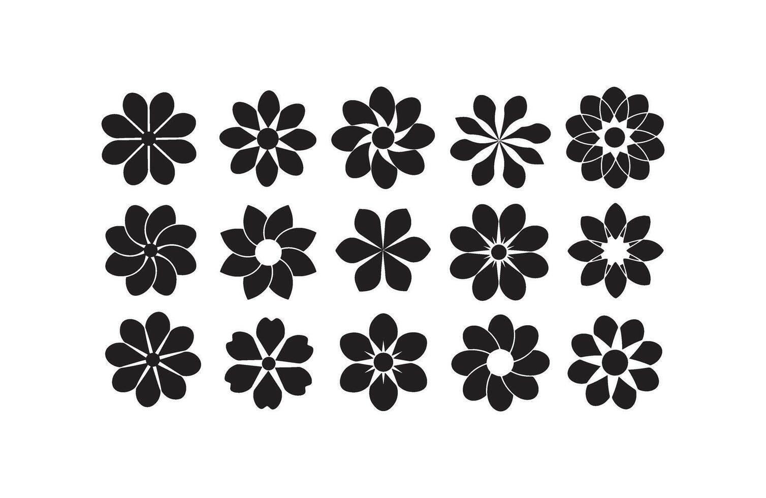 Abstract Blossom Shapes for Graphics vector