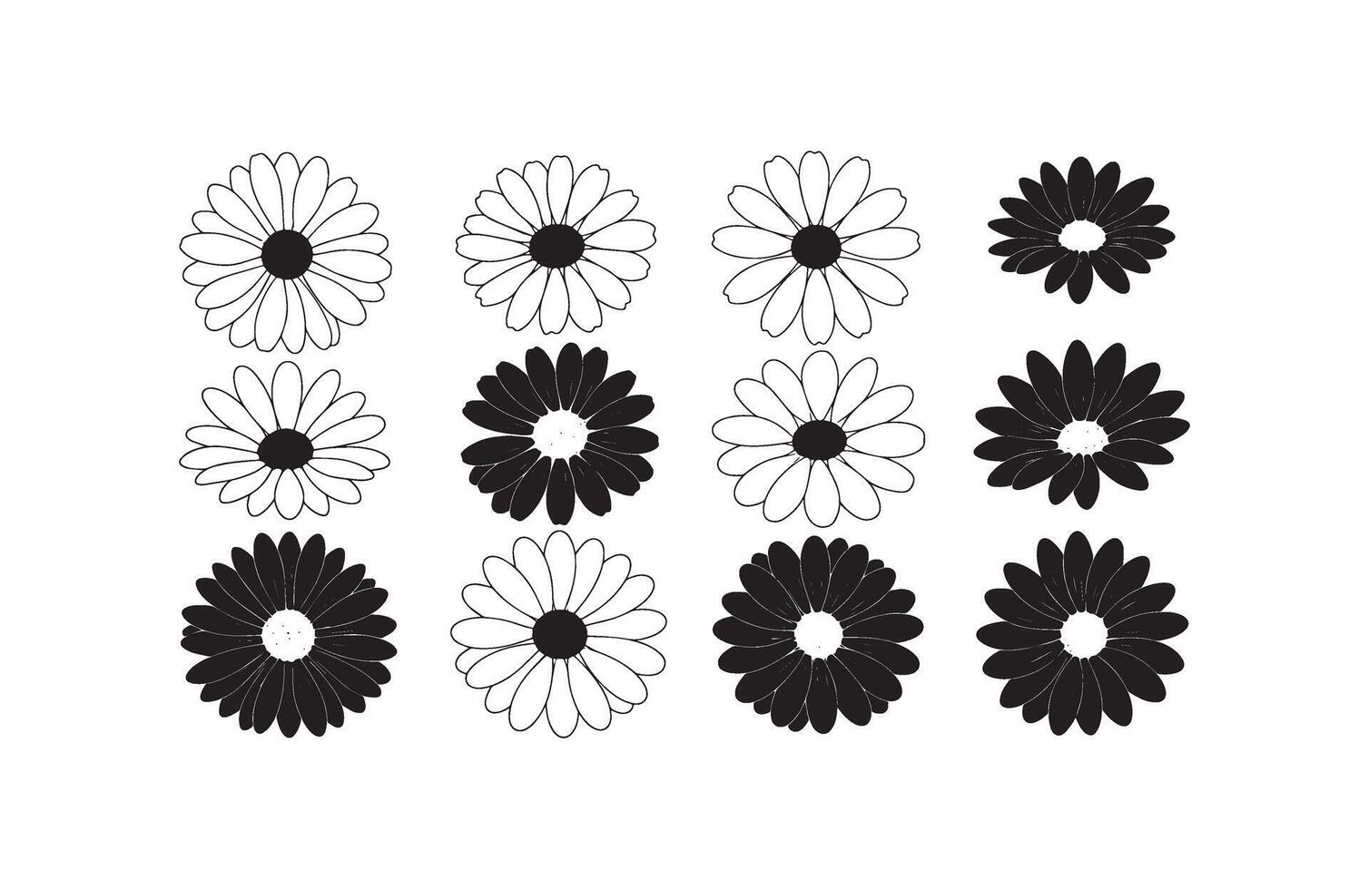 Stylish Petal Icons for Artistic Creations vector