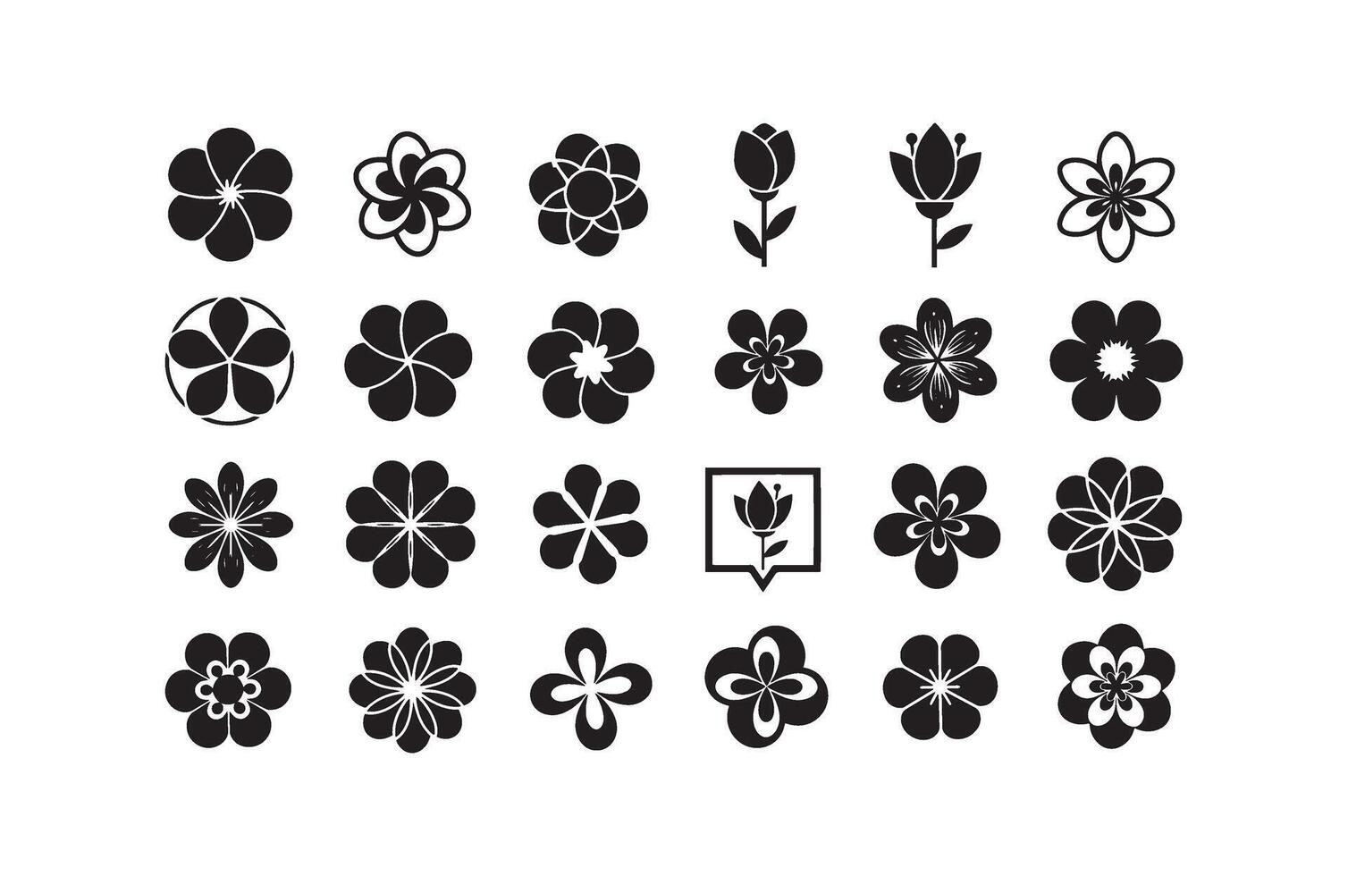 Petal Inspired Icons in Various Designs vector
