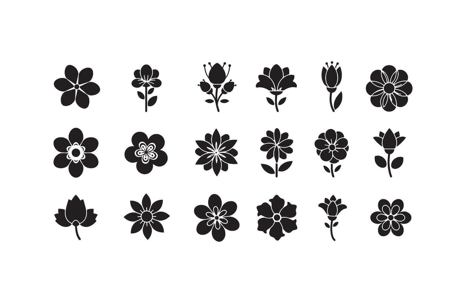 Simple Blossom Art Icons for Creators vector