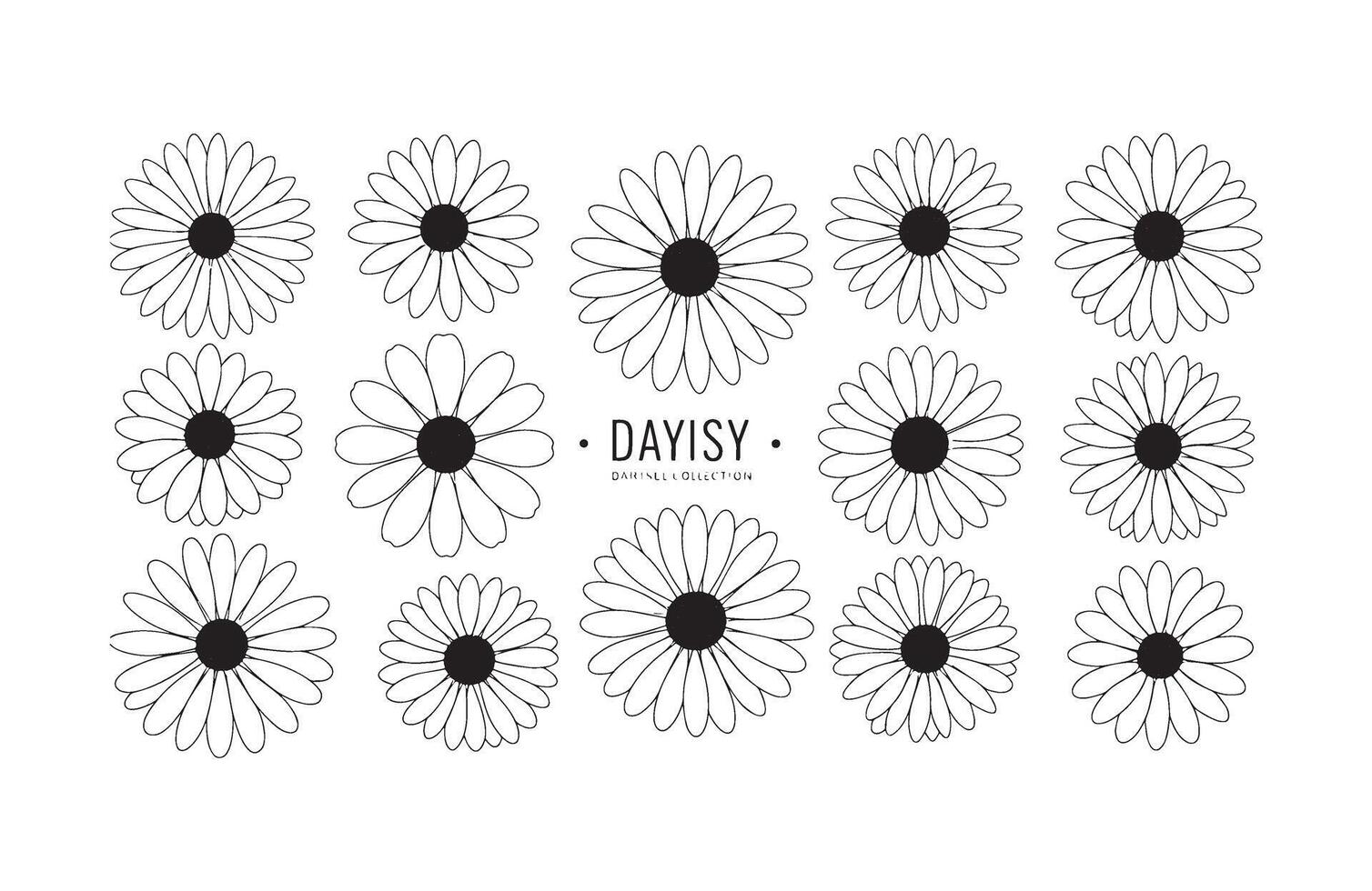 Simple and Clean Blossom Silhouette Set vector