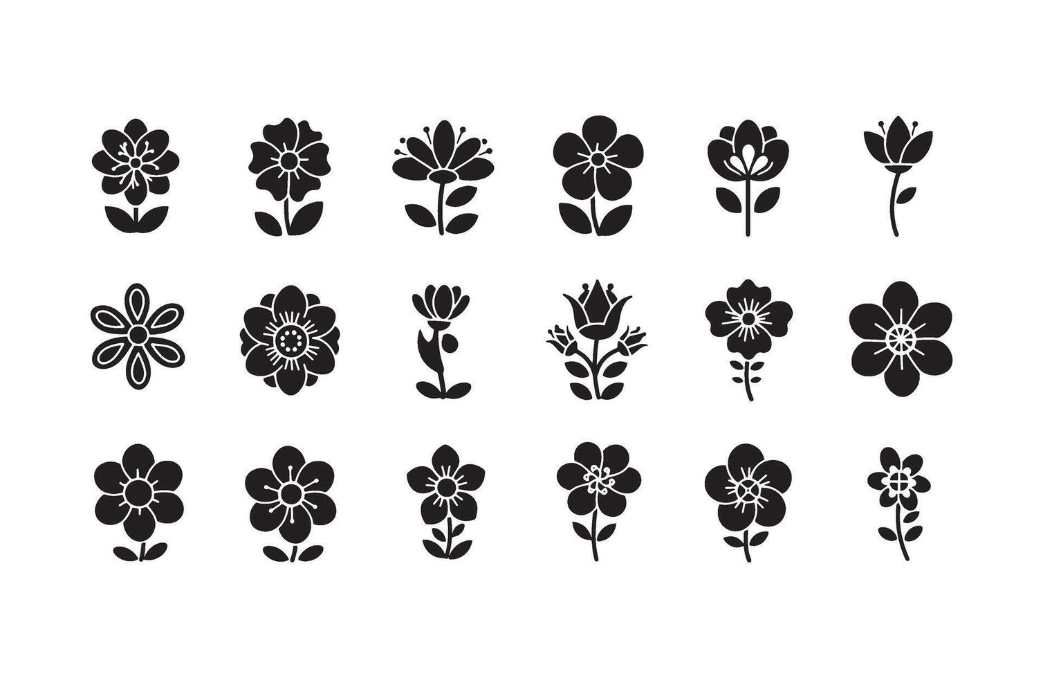 Elegant Petal Icon Set for Various Projects vector