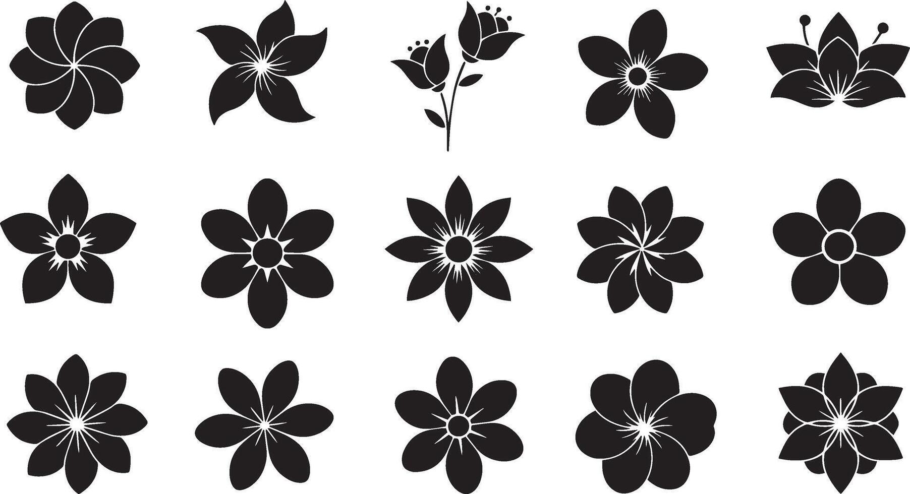 Decorative Petal Illustration Set Art vector