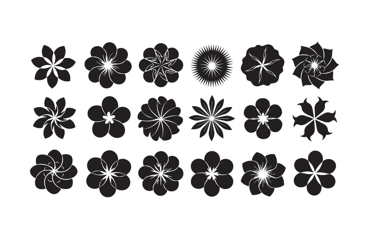 Petal Themed Bloom Illustrations Set vector