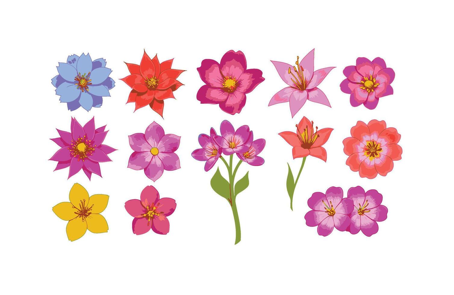 Perfect Bloom Shapes for Digital Artwork vector