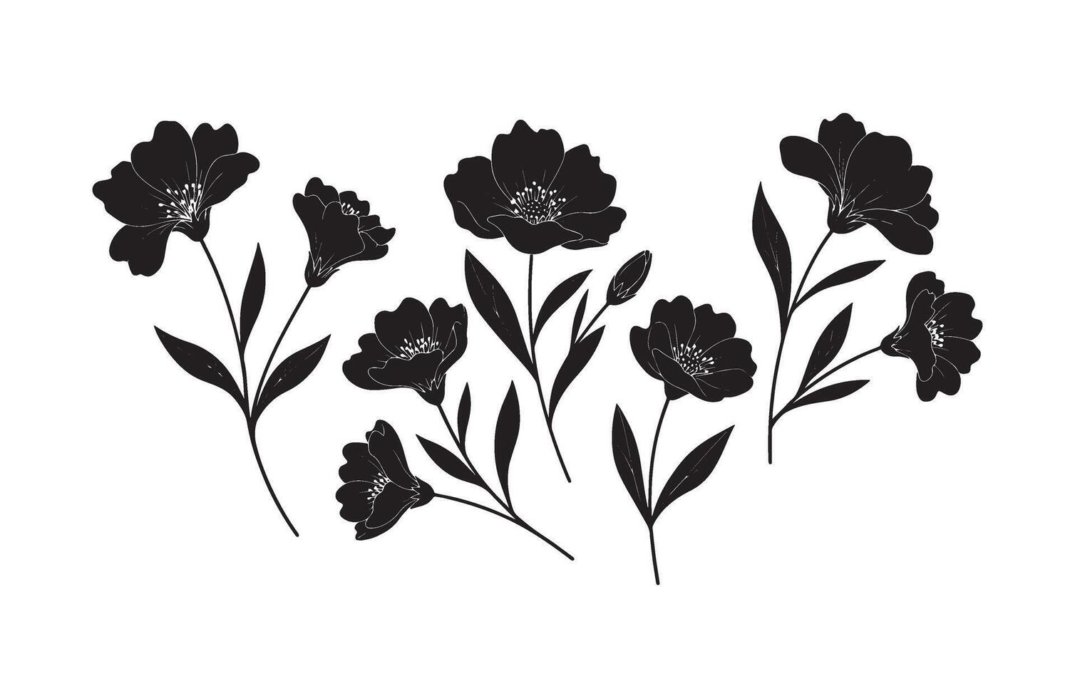 Leafy Bush Silhouette Nature Shapes vector