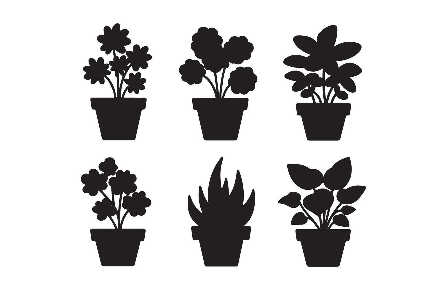 Botanical Leafy Plant Shadow Design vector