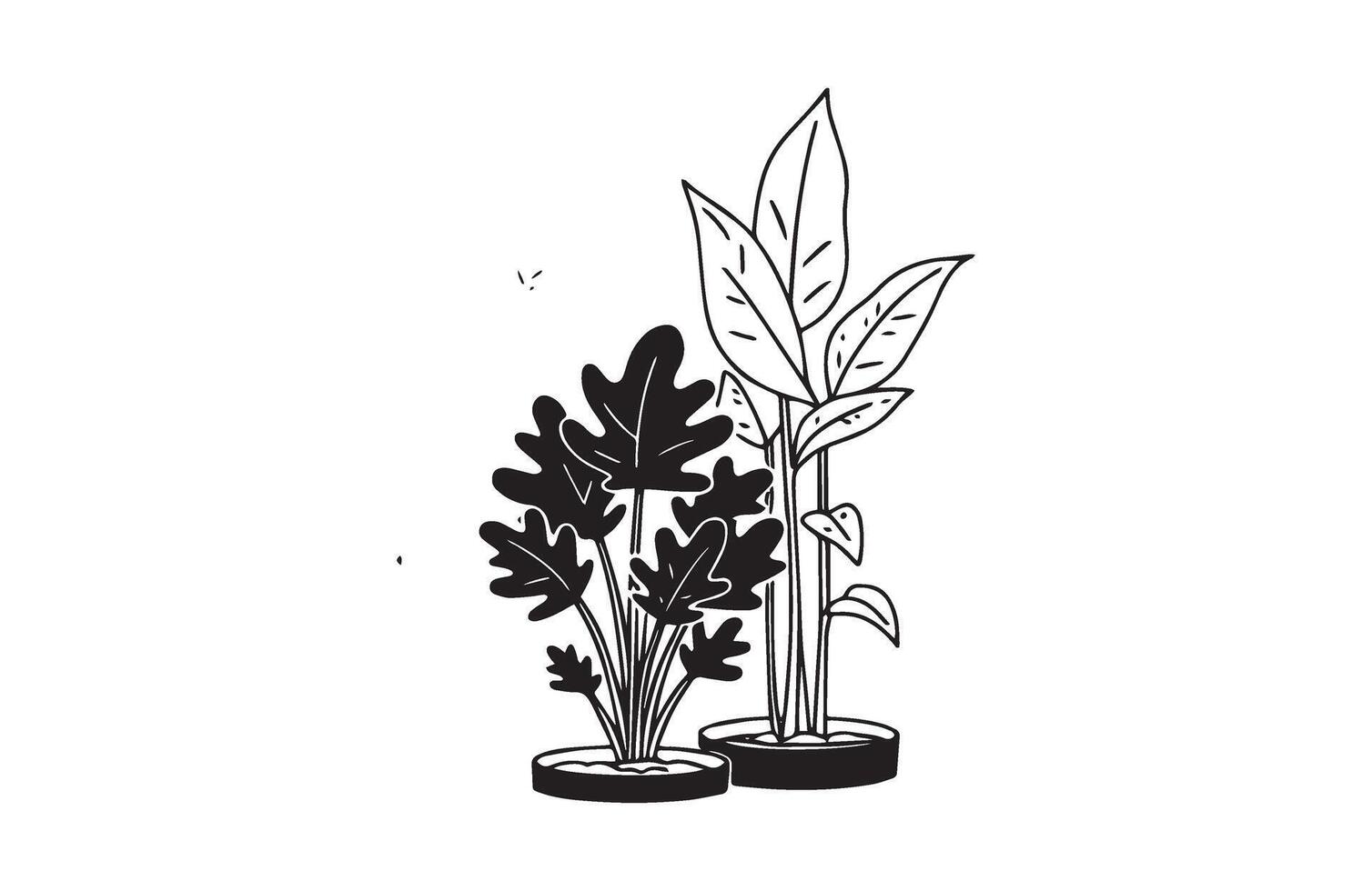 Leafy Silhouette Shrubbery Collection vector