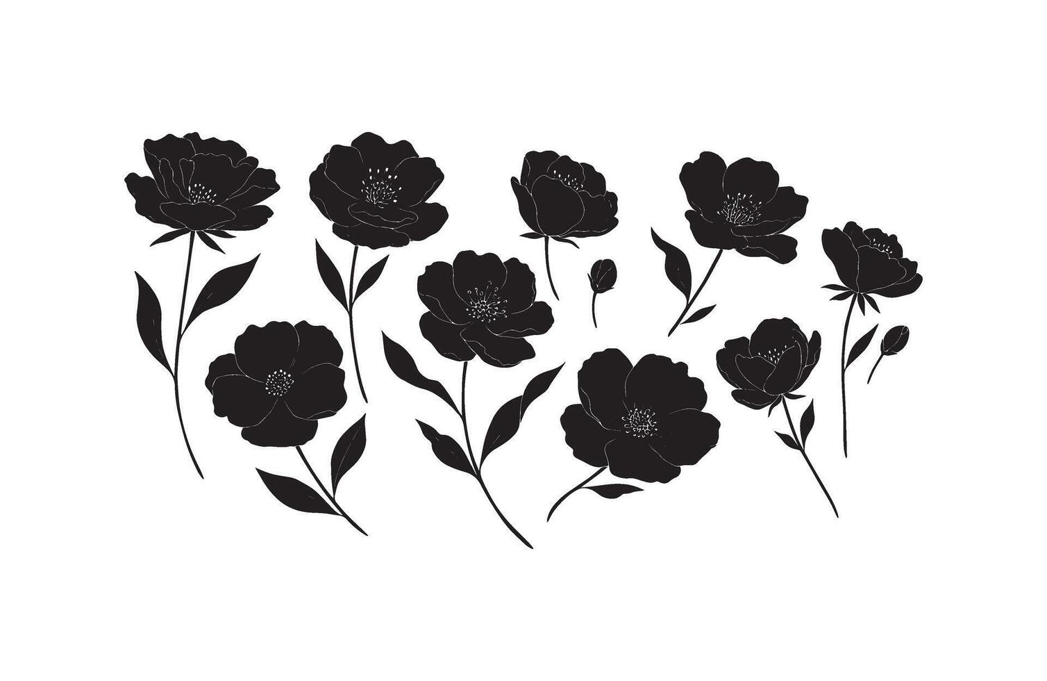 Leafy Decorative Shrub Silhouette vector