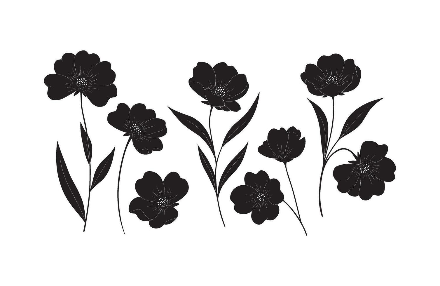 Leafy Decorative Nature Bush Shapes vector