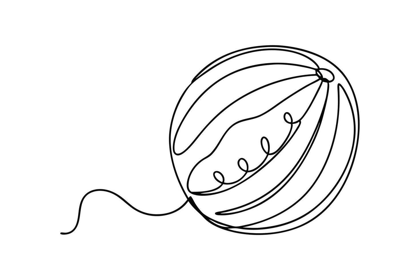 Single Line Watermelon Art Minimalist Summer Fruit Drawing vector
