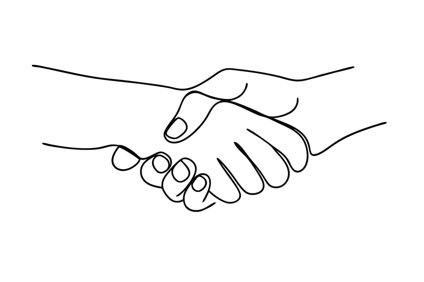 Continuous Line Art Handshake, Unity, Partnership, Agreement, Deal vector