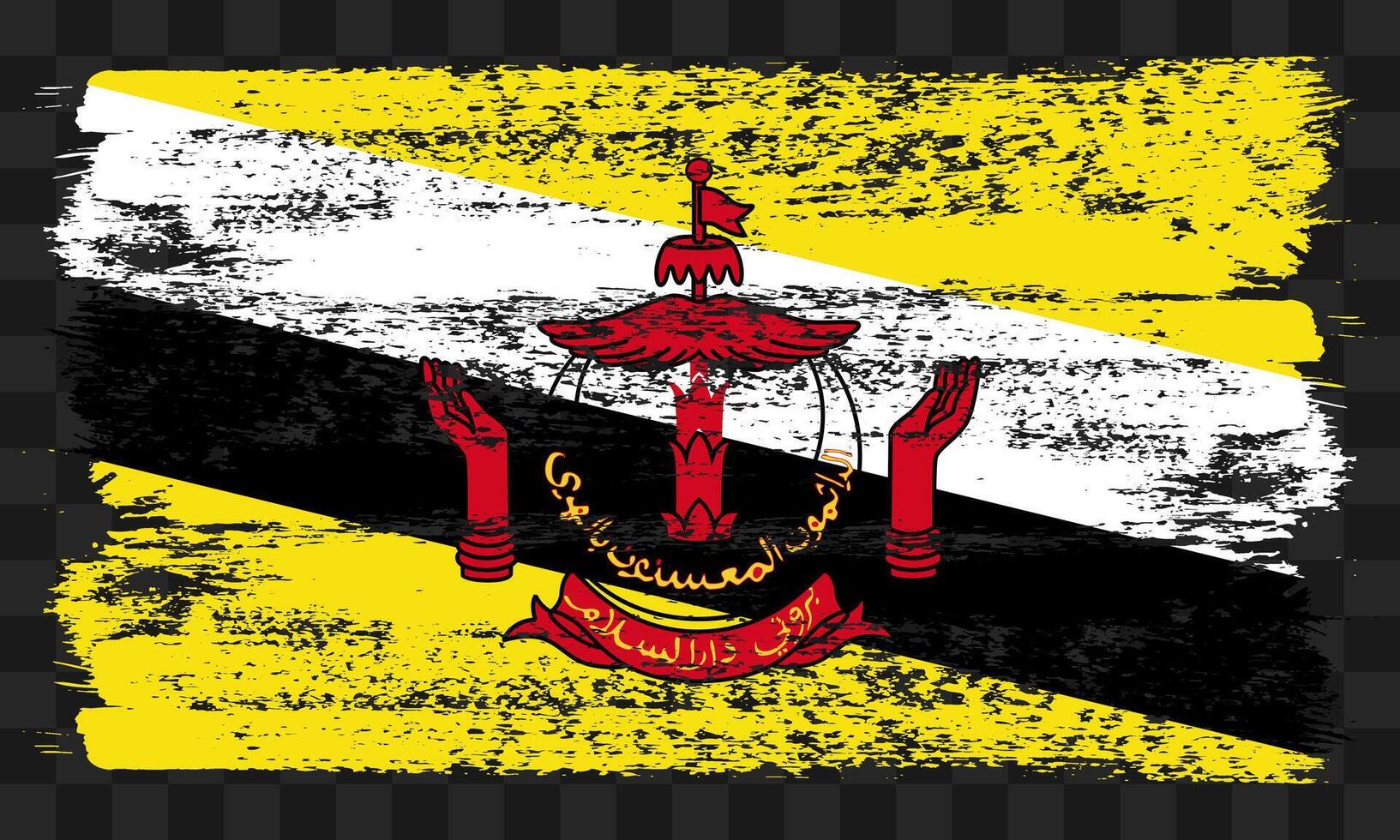 Brunei flag in grunge style vector