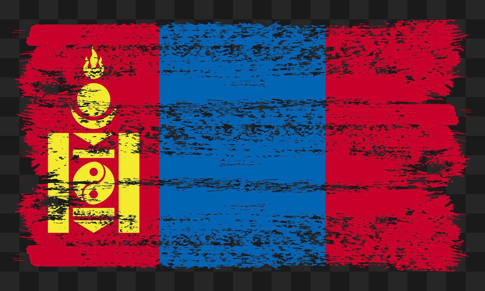 Mongolia flag in grunge style vector