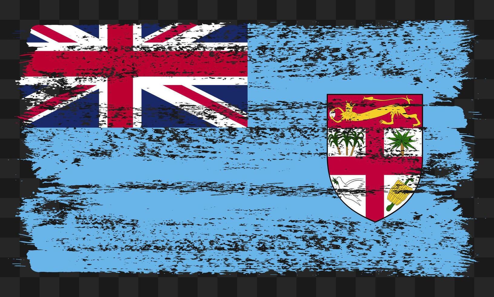 Fiji flag in grunge style vector