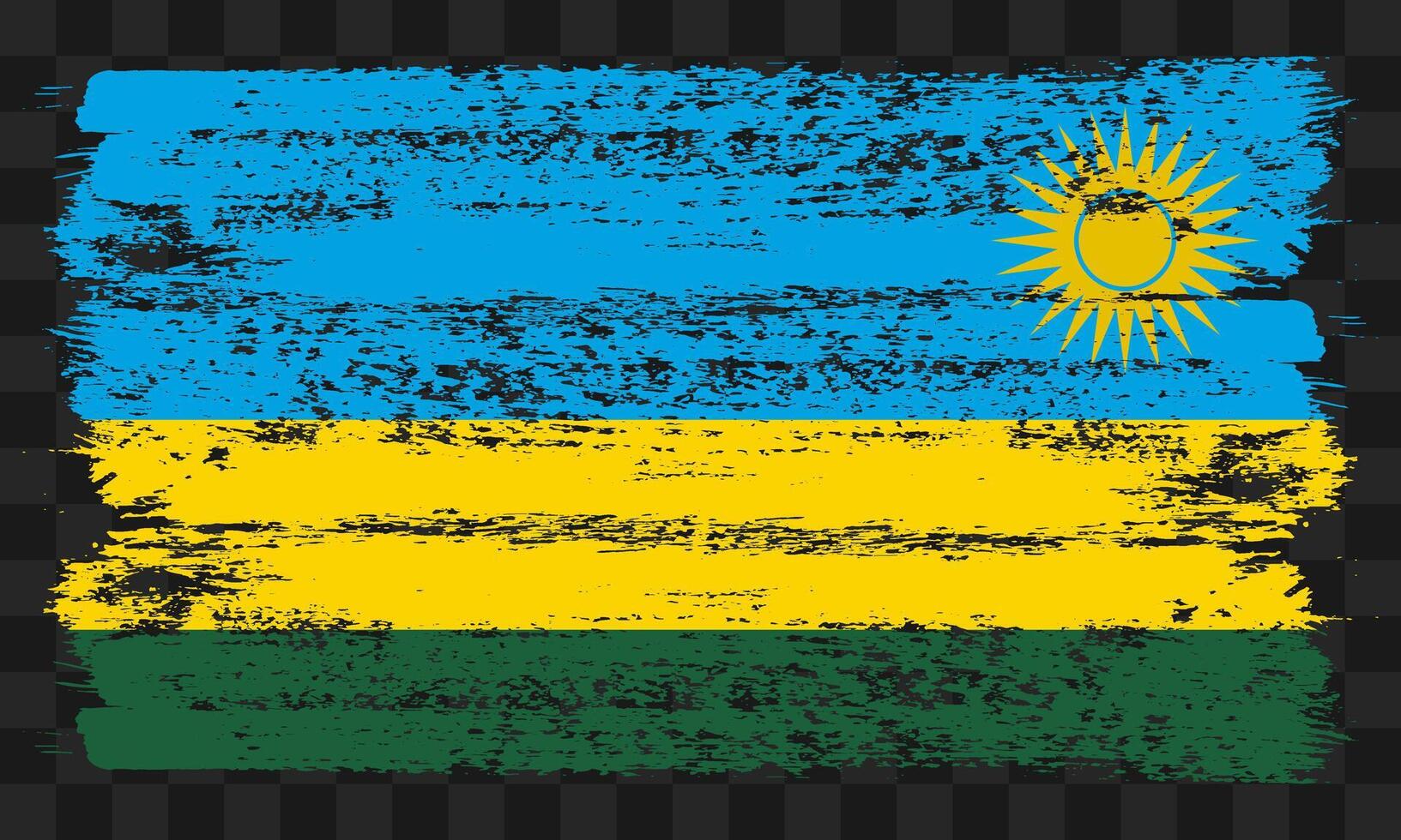 Rwanda flag in grunge style vector
