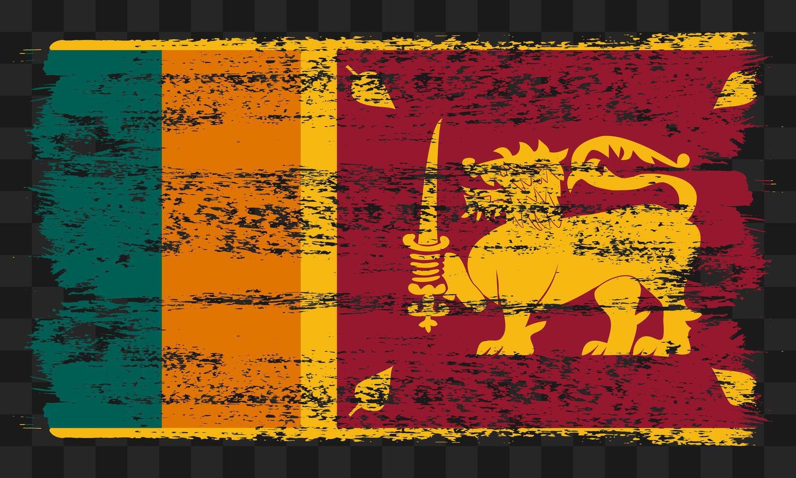 Sri Lanka flag in grunge style vector