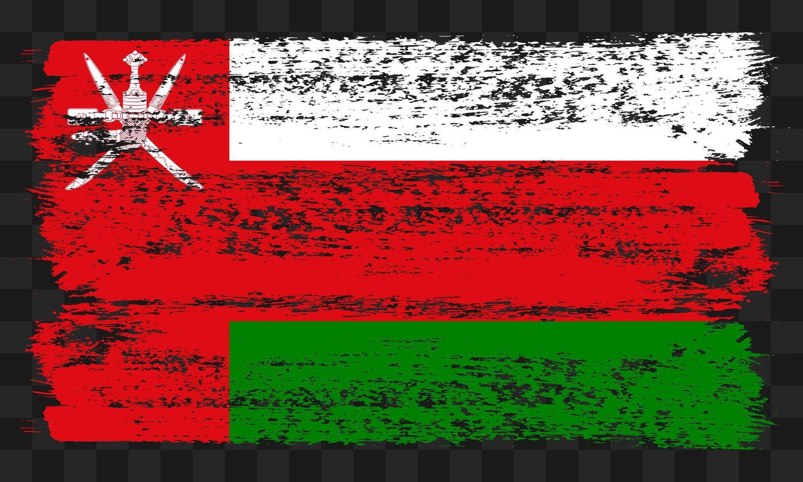 Oman flag in grunge style vector