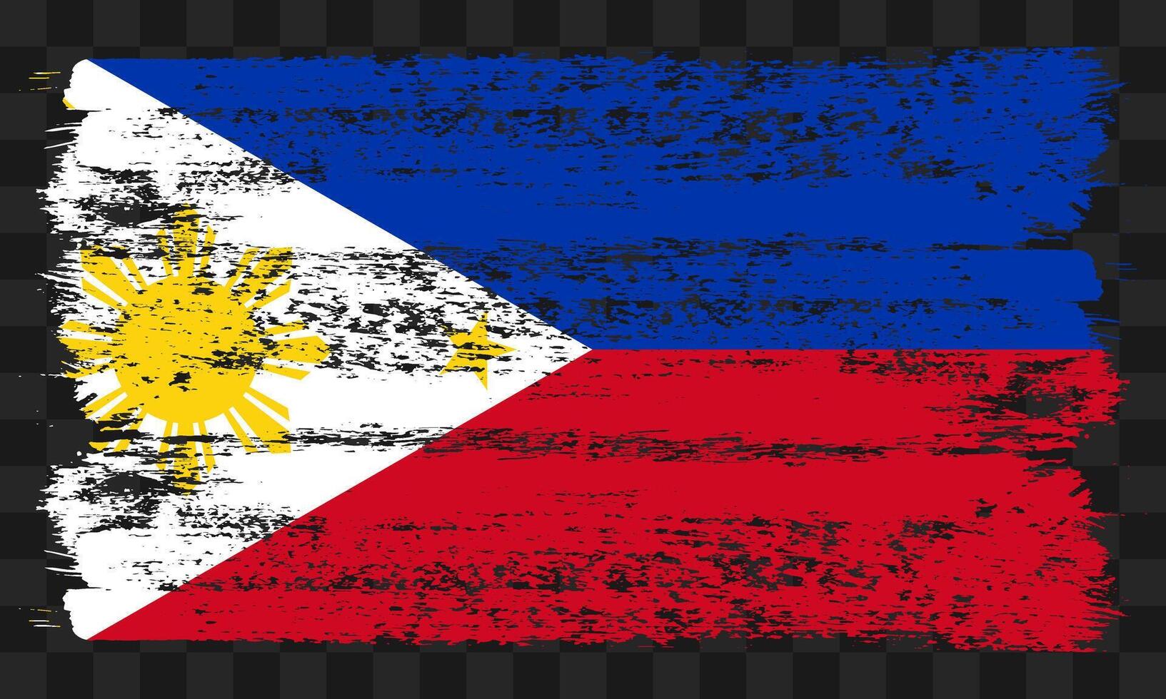Philippines flag in grunge style vector