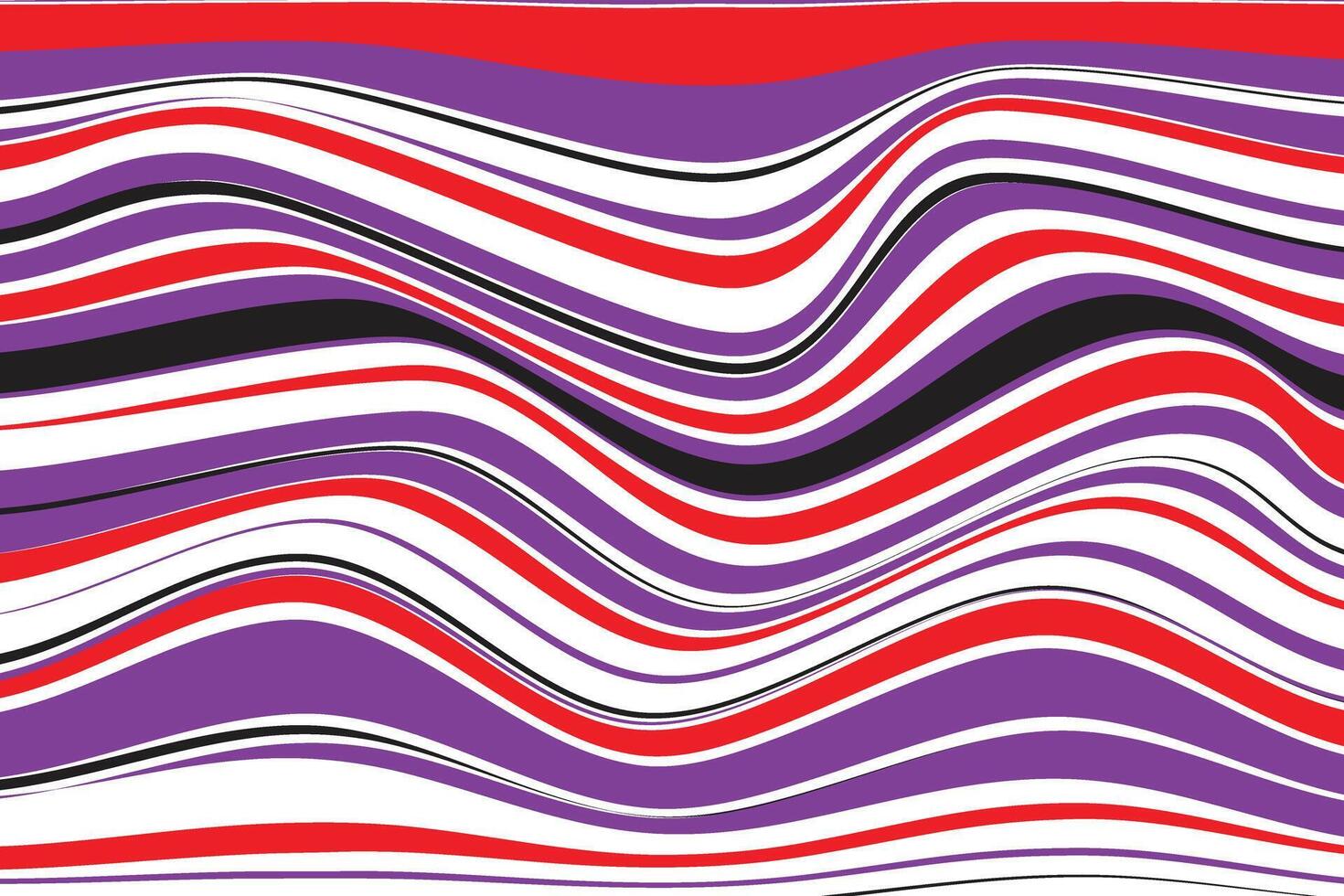 simple abstract violet red color thin to thick wavy distort line pattern vector