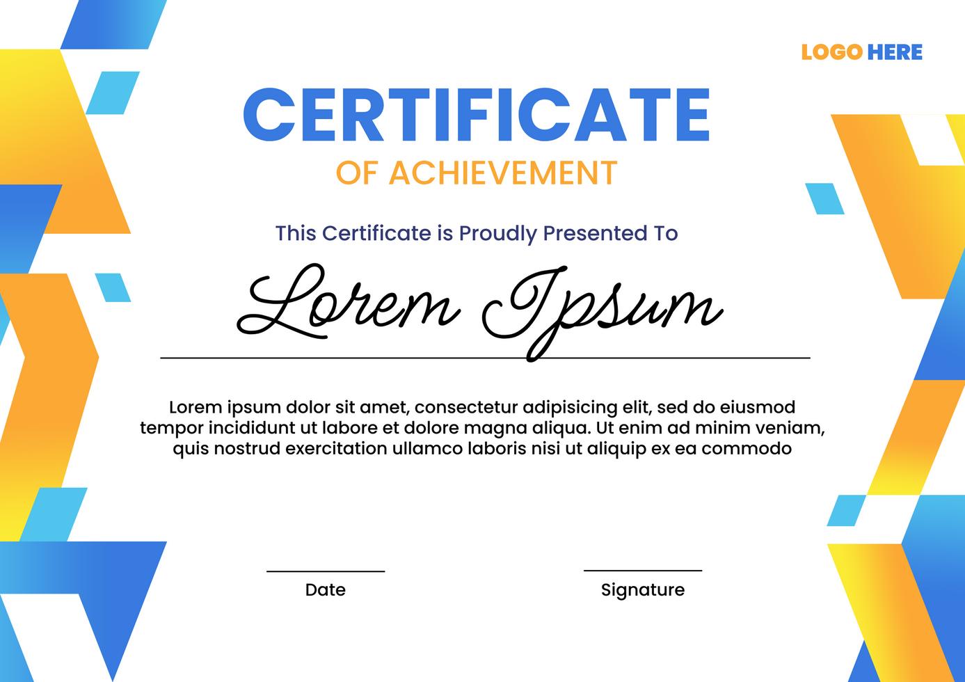 Certificate Template Professional Business Events Modern Minimalist psd