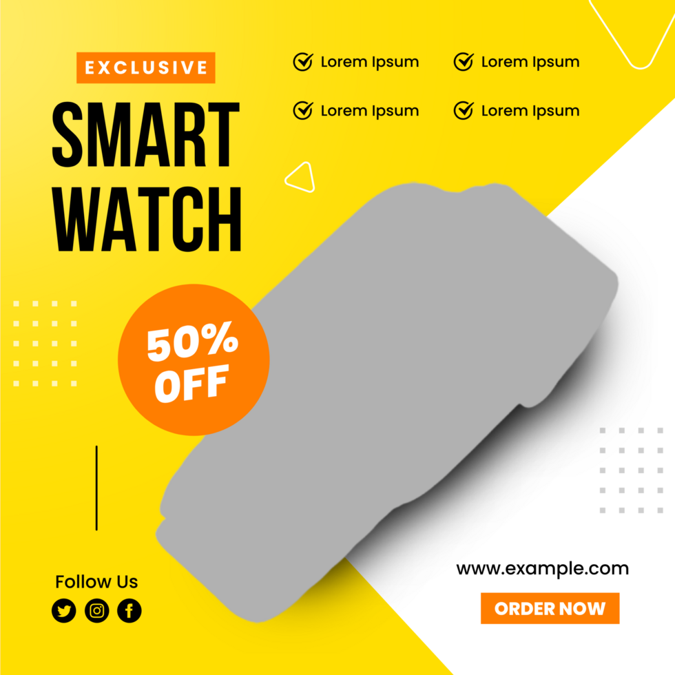 Social Media Template Smart Watch Advertising and Promotion Modern Minimalist psd