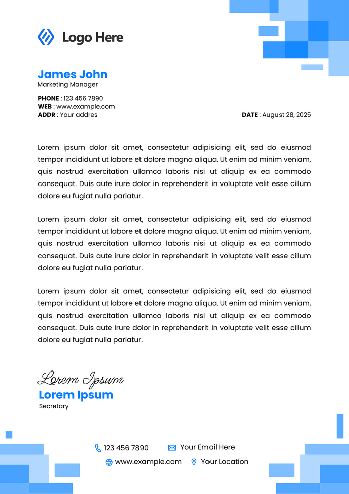 Letterhead Template Professional Company Modern Minimalist Tecnology psd