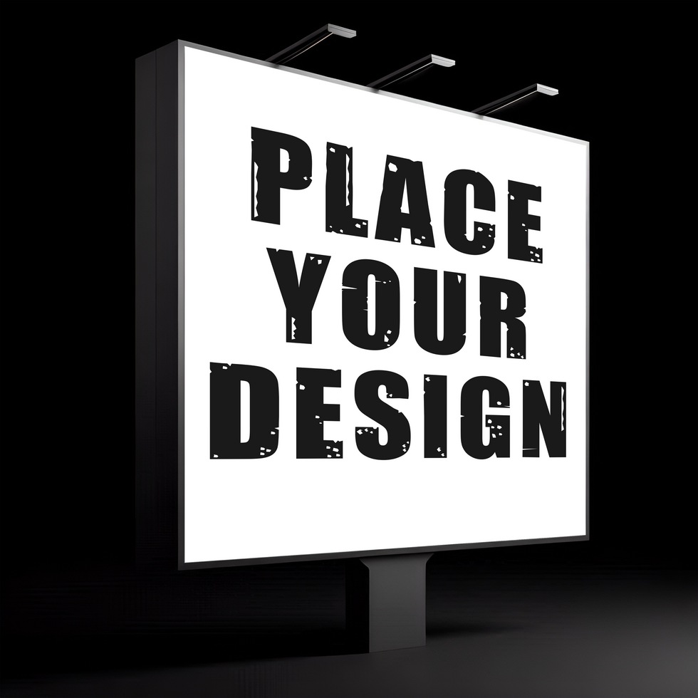 a billboard with the words place your design on it psd