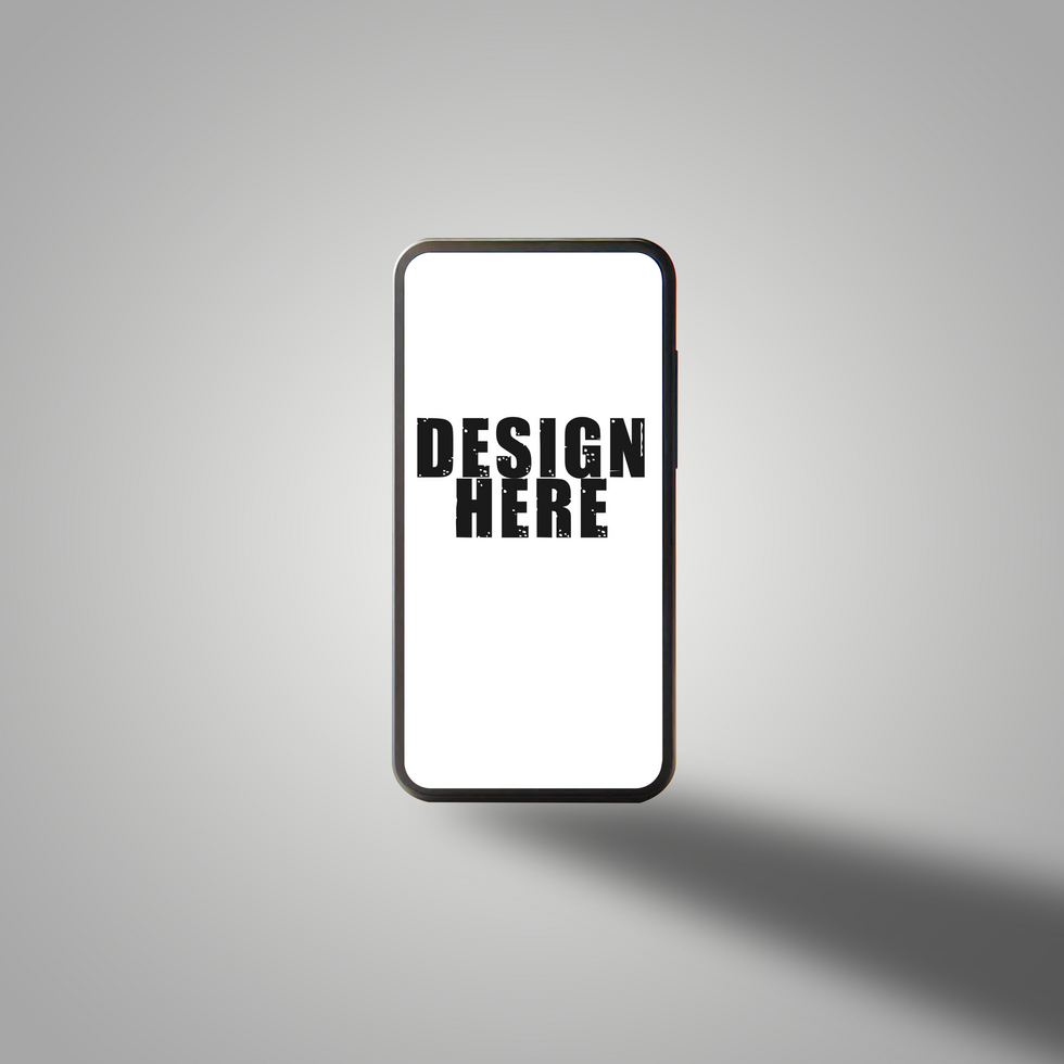 smartphone mockup on a grey background psd