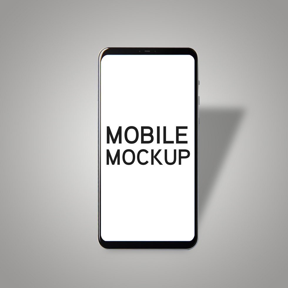 smartphone with mobile mockup on grey background psd
