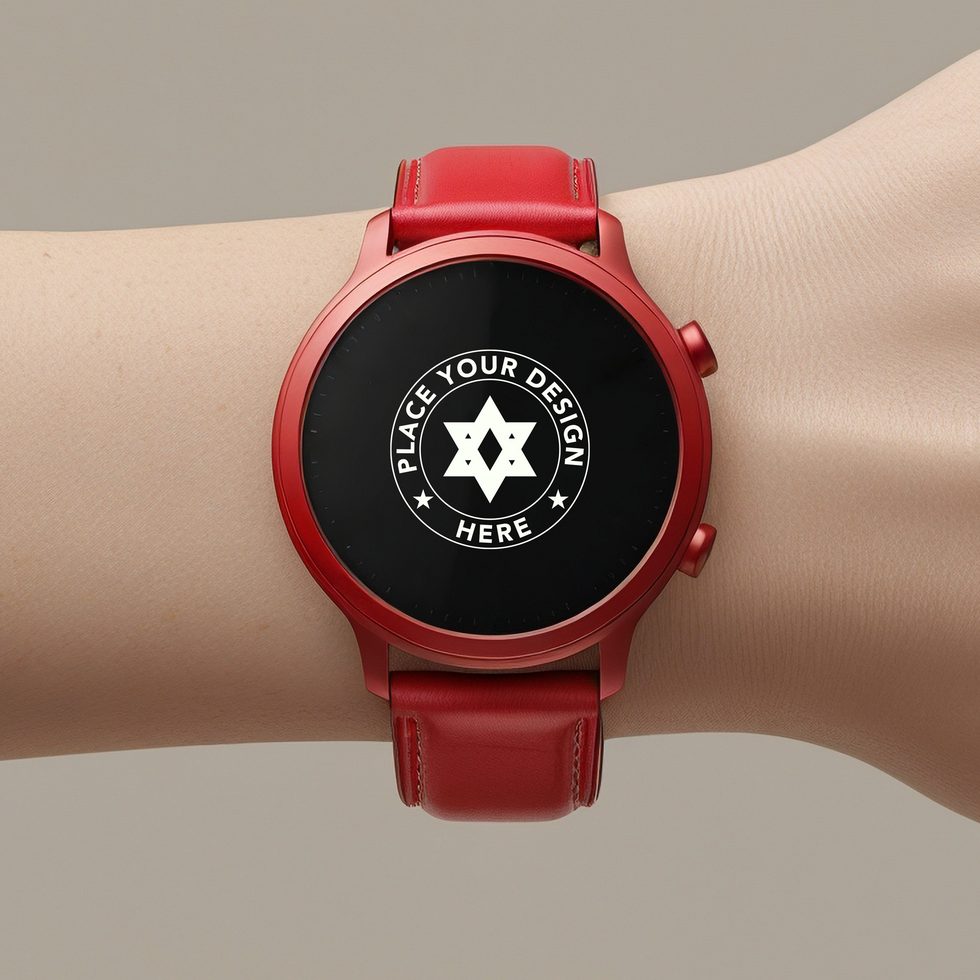 Elegant smartwatch mockup for app design presentations. Use this watch mockup for smart tracker displays and wearable technology showcases. psd